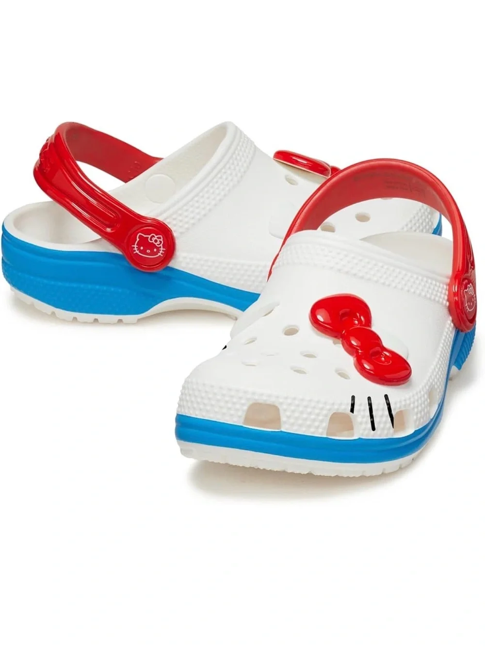Hello Kitty 50th Anniversary Red, White and Blue Kids Slip-On Crocs